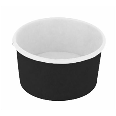 POTS À GLACES 300 ML 250 + 18 PE G/M2 Ø10x5,5 CM NOIR CARTON (2000 UNITÉS)