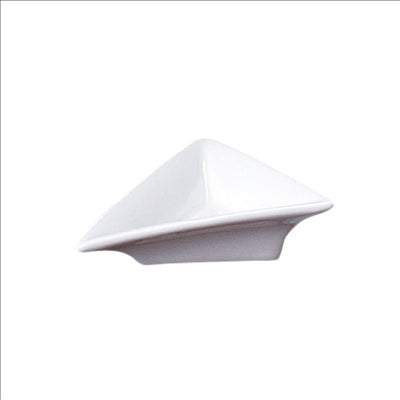 RÉCIPIENTS TRIANGULAIRES  7,5x7,5x2,4 CM BLANC PORCELAINE (12 UNITÉS)