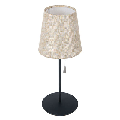 LAMPE LED SANS FIL 3 NIVEAUX 4000 mAH Ø 12,5x33 CM NOIR/NATUREL METAL (1 UNITÉ)