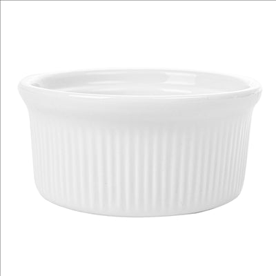 RAMEQUINS 120 ML Ø 7,8x3,7 CM BLANC PORCELAINE (12 UNITÉS)