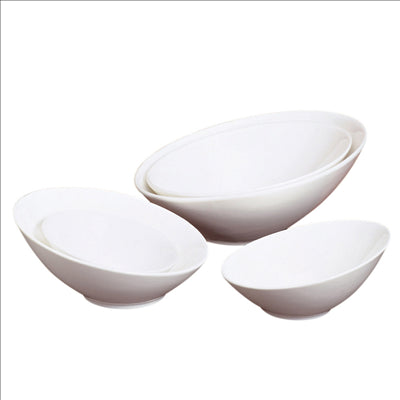 BOLS IRRÉGULIERS 1100 ML Ø 25,5x11,5 CM BLANC PORCELAINE (2 UNITÉS)