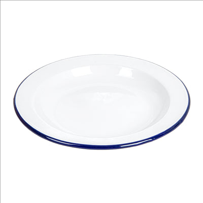 ASSIETTES PLATES 'ENAMELWARE'  Ø 24,3x2,8 CM BLANC ACIER ÉMAILLÉ (6 UNITÉS)