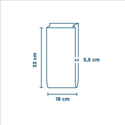 SAC POUR 1 POULET  45 G/M2 + 20µ PP 18+5,5x33 CM BLANC PAPIER (500 UNITÉS)