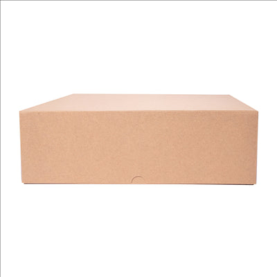 BOÎTES PATISSERIES SANS FENÊTRE 'THEPACK' 240 G/M2 32x32x10 CM NATUREL CARTON ONDULÉ NANO-MICRO (100 UNITÉS)