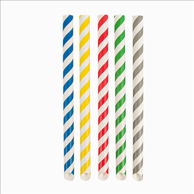 PAILLES DROITES À FRANGES 'BUBBLE TEA' 'PAPER'  Ø1,2x20 CM ASSORTI PAPIER (2400 UNITÉS)