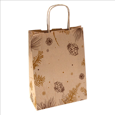 SACS SOS AVEC ANSES 'WINTER' 80 G/M2 26+14x32 CM NATUREL KRAFT (250 UNITÉS)