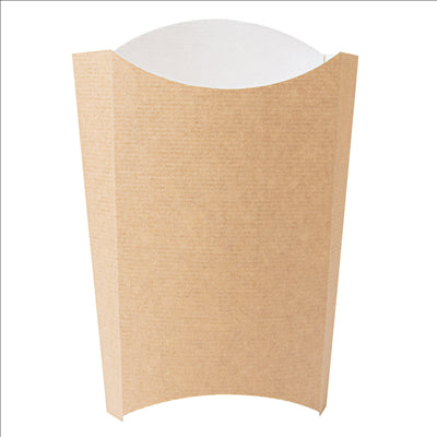 BOÎTES À FRITES 'THEPACK' 190 G 220 G/M2 14,5x9,5x18 CM NATUREL CARTON ONDULÉ NANO-MICRO (1200 UNITÉS)