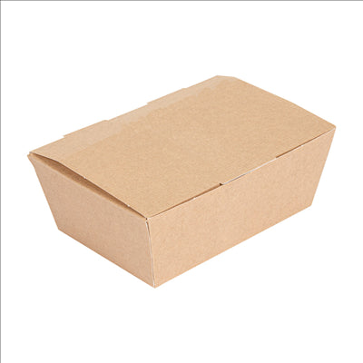 BOÎTES "LUNCH BOX" COUVERCLES 'THEPACK' 500 ML (16 oz) 220 G/M2 14x9,7x5 CM NATUREL CARTON ONDULÉ NANO-MICRO (480 UNITÉS)