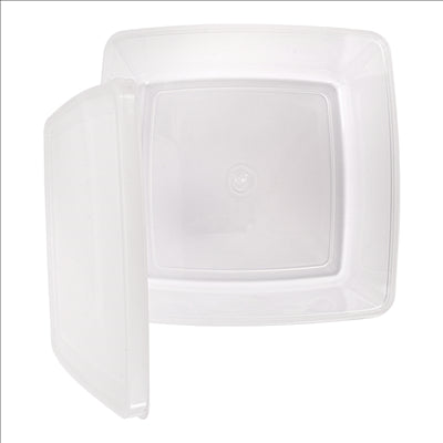 RÉCIPIENT ALIMENTS + COUVERCLE INCORPORÉ 2500 ML 18,5x18,5x11 CM BLANC PP (1 UNITÉ)