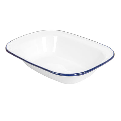BOLS RECTANGULAIRES 'ENAMELWARE' 980 ML 26x19x5,5 CM BLANC ACIER ÉMAILLÉ (6 UNITÉS)