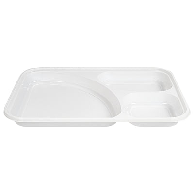 PLATEAUX REPAS EMPORTER, 3 COMP.  31,5x21 CM BLANC PS (400 UNITÉS)