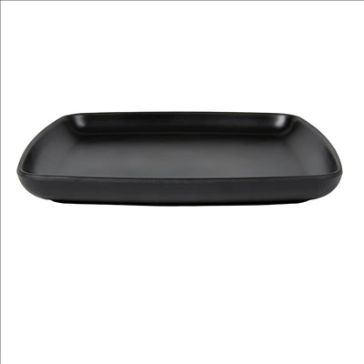 ASSIETTES PLATES CARRÉES 'ASAMI WARE'  19x19x2 CM NOIR MÉLAMINE (6 UNITÉS)
