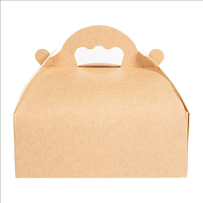 BOÎTES AVEC ANSES PÂTISSERIE 'THEPACK' 240 G/M2 16x18x7 CM NATUREL CARTON ONDULÉ NANO-MICRO (200 UNITÉS)