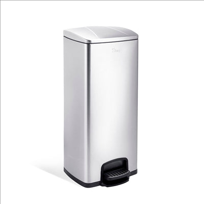 POUBELLE À PEDALE AVEC RÉCEPTACLE INTÉRIEUR 30 L 31,5x31,5x69,5 CM ARGENTE INOX (1 UNITÉ)