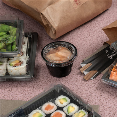 PETITS POTS MICRO-ONDABLES 165 ML Ø7,4x6 CM NOIR PP (2500 UNITÉS)