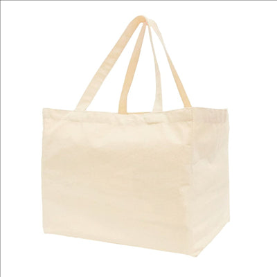 SACS RÉUTILISABLES  140 G/M2 38+12x42 CM BEIGE COTON (25 UNITÉS)