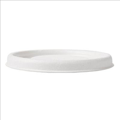 COUVERCLES POUR POTS 150.60 'BIONIC'  Ø 7,7x0,8 CM BLANC BAGASSE (1000 UNITÉS)