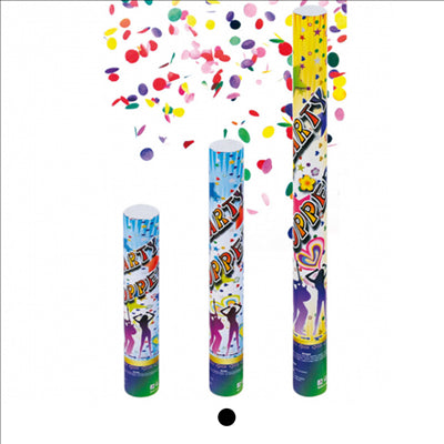 12 TUBES CONFETTI SHOOTER  40 (h) CM ASSORTI (1 UNITÉ)