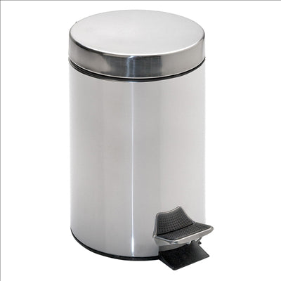 POUBELLE À PEDALE AVEC RÉCEPTACLE INTÉRIEUR 20 L Ø 29,5x44 CM ARGENTE INOX (1 UNITÉ)