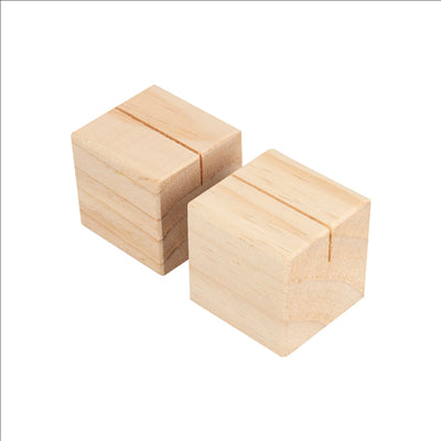 2 U. SUPPORTS CUBIQUES POUR ARDOISES  4,8 CM NATUREL BOIS (8 UNITÉS)