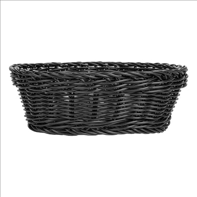 CORBEILLES SIMILAIRE OSIER OVALES  23x17x8 CM NOIR PP (12 UNITÉS)
