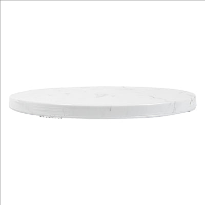 PLATEAU POUR BUFFET 'ASAMI WARE'  Ø 32x1,7 CM IMITATION MARBRE BLANC MÉLAMINE (1 UNITÉ)