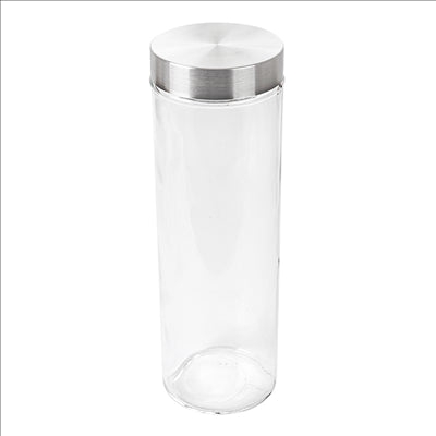 POT STOCKAGE CYLINDRIQUE 1900 ML Ø10x31 CM TRANSPARENT VERRE (12 UNITÉS)