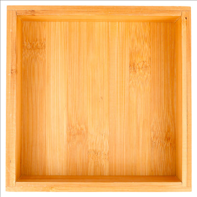 BOÎTE POUR BUFFET  15,5x15,5x5 CM NATUREL BAMBOU (6 UNITÉS)