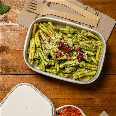 RÉCIPIENTS RECTANGULAIRES 1000 ML 320 + 30 PE G/M2 17,3x12,3x7,5 CM BLANC KRAFT (300 UNITÉS)