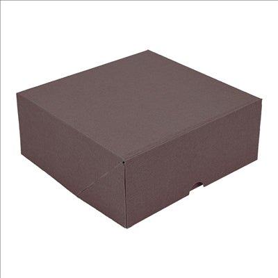 BOÎTES PATISSERIES SANS FENÊTRE 'THEPACK' 250 G/M2 18x18x7,5 CM CHOCOLAT CARTON ONDULÉ NANO-MICRO (200 UNITÉS)