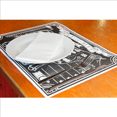 SETS DE TABLE OFFSET 'STEAK HOUSE' 70 G/M2 31x43 CM QUADRICHROMIE PAPIER (2000 UNITÉS)