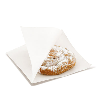 SACHETS OUVERTS 2 CÔTÉS 'OPEN PACK' 22 G/M2 + 8 LDPE 12x12,2 CM BLANC KRAFT (100 UNITÉS)