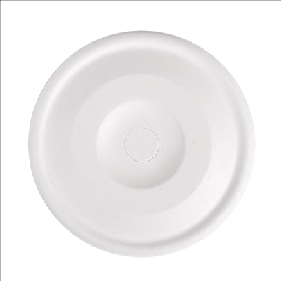 COUVERCLES POUR GOBELETS 9CM 'BIONIC'  Ø 90 MM BLANC BAGASSE (1000 UNITÉS)