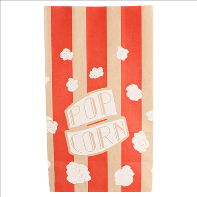 SACS SOS POP CORN 'STRIPES' 2,5 L-85 OZ 80 G/M² 14+8x24 CM NATUREL PARCH.INGRAISSABLE (500 UNITÉS)