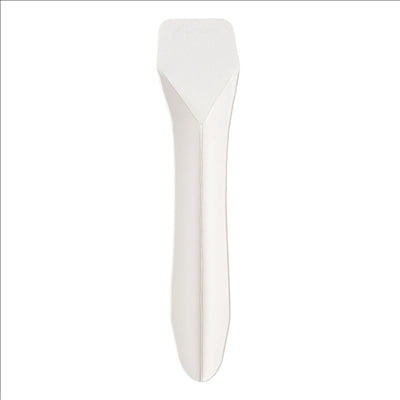 PETITES CUILLÈRES POUR GLACES EN SACHET 'PAPER SPOON' 590 G/M2 9,4 CM BLANC CARTON (400 UNITÉS)