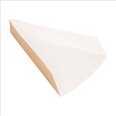 PELLES TRIANGULAIRES PIZZA 'THEPACK' 220 G/M2 21x16,5x3,5 CM NATUREL CARTON ONDULÉ NANO-MICRO (1200 UNITÉS)