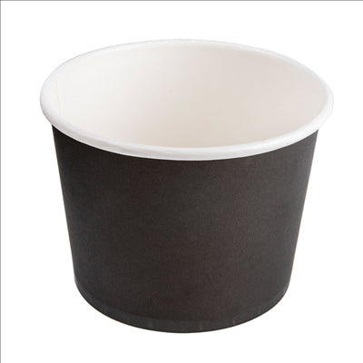 POTS 500 ML 280 + 18 PE G/M2 Ø11x8,2 CM NOIR CARTON (500 UNITÉS)