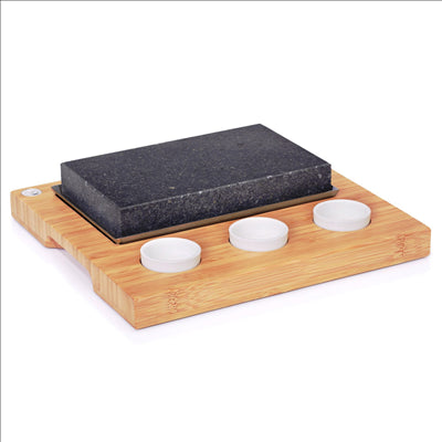 CHICAGO LAVA STONE 20x12 CM / BASE 27x25 CM + 3 RÉCIPIENTS (4 UNITÉS)