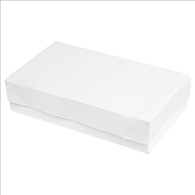 PLATEAUX + COUVERCLE 'THEPACK' 230 G/M2 19,5x11x4,5 CM BLANC CARTON ONDULÉ NANO-MICRO (200 UNITÉS)