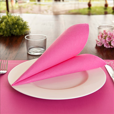 SERVIETTES ECOLABEL 'DOUBLE POINT' 18 G/M2 39x39 CM FUCHSIA OUATE (1200 UNITÉS)