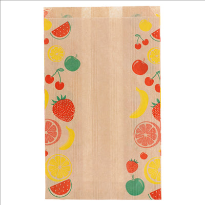 SACHETS PLATS POUR FRUITS 1/2 KG 32 G/M2 14+9x22 CM NATUREL KRAFT (500 UNITÉS)