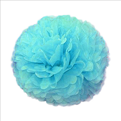 POM POM FLOWER  Ø 48 CM BLEU PAPIER (10 UNITÉS)