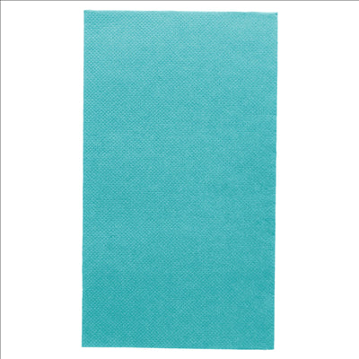 SERVIETTES ECOLABEL P. 1/6 'DOUBLE POINT' 18 G/M2 33x40 CM BLEU TURQUOISE OUATE (2000 UNITÉS)