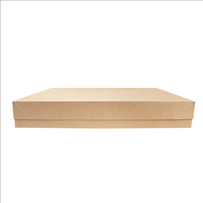 PLATEAUX + COUVERCLE 'THEPACK' 290 G/M2 40,5x30,5x6 CM NATUREL CARTON ONDULÉ MICROCANAL (150 UNITÉS)