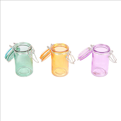 CANISTER POUR MISE EN BOUCHE 70 ML Ø 4,5x8,6 CM ASSORTI VERRE (96 UNITÉS)