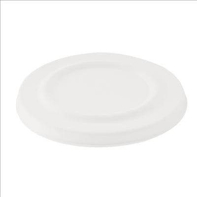 COUVERCLES POUR BOLS 150.64 'BIONIC'  Ø 11x0,8 CM BLANC BAGASSE (600 UNITÉS)