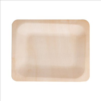 PLATEAUX RECTANGULAIRES 'WOOD'  12x9,5x1,2 CM NATUREL BOIS (200 UNITÉS)