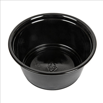 50 PETITS POTS + 50 COUVERCLES 100 ML Ø7,4x3,5 CM NOIR PP (24 UNITÉS)