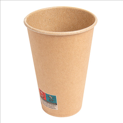 GOBELETS 12 OZ - 360 ML 250 + 21PE G/M2 Ø8/5x12 CM MARRON CARTON (2000 UNITÉS)