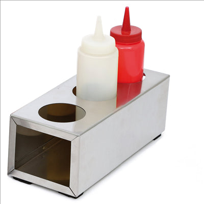 PORTE 3 POIRES À SAUCES 240 ML  23x8,5x8 CM ARGENTE INOX (1 UNITÉ)